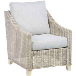 Desser Dijon 5 Seater Natural Rattan Cane Pebble Fabric Sofa Set - Grey - Wilko - thumbnail 5