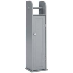 H&O Direct Grey Wooden Toilet Roll Holder Cabinet - Size: 78 x 20 x 18cm - Wilko