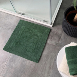 Allure Bath Fashions Luxury Reversible Square Dark Green Heavyweight Bath Mat 53 x 55cm - Size: 53 x 55 x 1cm - Wilko - thumbnail 3