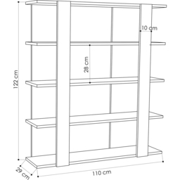 Decortie Tita Oak Medium Bookcase - Cream - Wilko - thumbnail 6