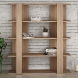 Decortie Tita Oak Medium Bookcase - Cream - Wilko - thumbnail 1