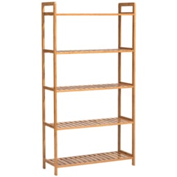 Living and Home 5 Shelf Natural Large Bookshelf - Brown - Wilko - thumbnail 3