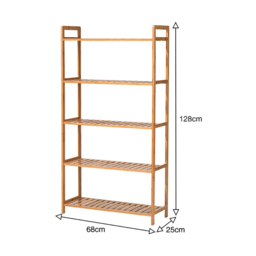 Living and Home 5 Shelf Natural Large Bookshelf - Brown - Wilko - thumbnail 6