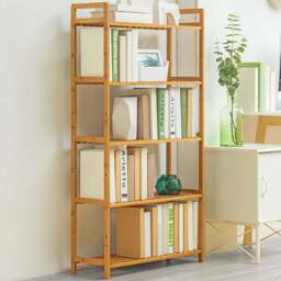 Living and Home 5 Shelf Natural Large Bookshelf - Brown - Wilko