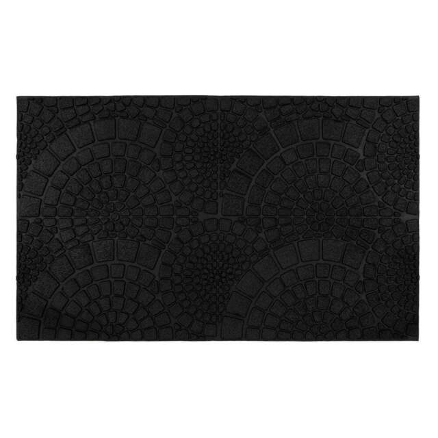 JVL Mosaic Rubber Scraper Doormat 45 x 75cm - Black - JVL Homewares - Wilko - image 1