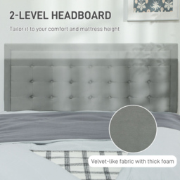 Portland Grey Velvet Storage Double Bed - Wilko - thumbnail 6