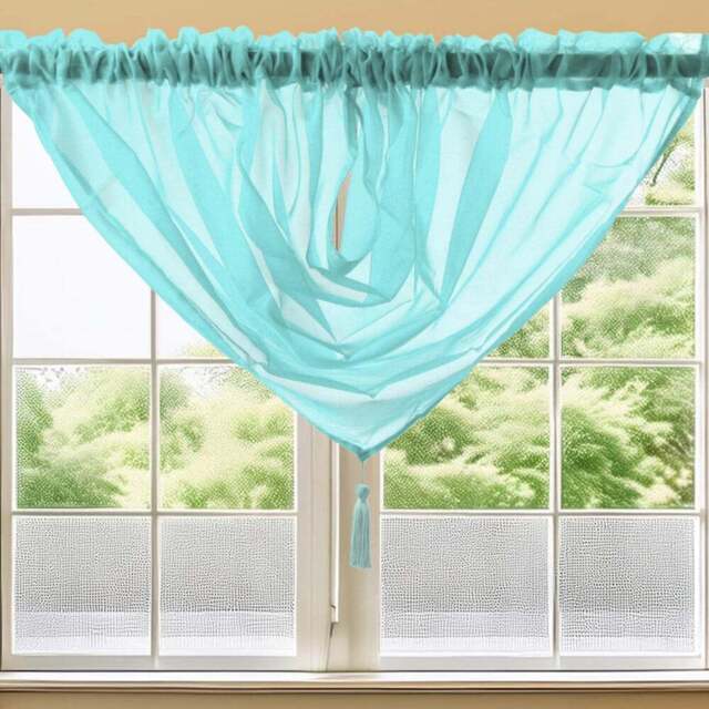 Velosso Riva Duck Egg Swag Curtain 112 x 99cm - Blue - Wilko - image 1