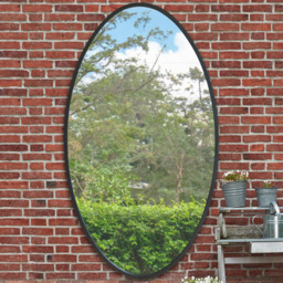MirrorOutlet The Ovale Black Metal Oval Outdoor Garden Wall Mirror 180 x 100cm - Size: 180 x 100 x 3cm - Wilko - thumbnail 3