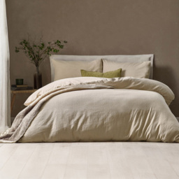 Yard Malton Double Linen Stripe Duvet Set - Cream - Wilko - thumbnail 1