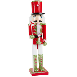 Wooden Nutcracker Standing DecorationRed and Green - Candy Cane Lane - Wilko - thumbnail 3