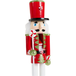 Wooden Nutcracker Standing DecorationRed and Green - Candy Cane Lane - Wilko - thumbnail 4