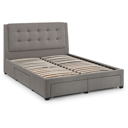 Julian Bowen Fullerton King Size Grey Linen Bed Frame with Underbed Drawers - Wilko - thumbnail 4