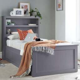 Bedmaster Enzo Single 3 Drawer Grey Wooden Storage Bed with Spring Mattress - Wilko - thumbnail 1