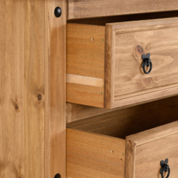 Seconique Corona 3 Drawer Distressed Waxed Pine Chest of Drawers - Brown - Wilko - thumbnail 6