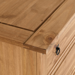 Seconique Corona 3 Drawer Distressed Waxed Pine Chest of Drawers - Brown - Wilko - thumbnail 7