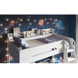 Flair Cosmic White Wooden L Shaped Triple Bunk Bed - Size: Single + Small Double - Wilko - thumbnail 3