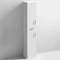 nuie Mayford 2 Door Single Drawer White Floor Standing Slim Tall Unit - Size: 1902 x 350 x 300mm - Wilko