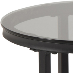 Florence Spiro Round Black Marble Oval Smoked Melamine Glass Top Nest of Tables Set of 2 - Furniture To Go - Wilko - thumbnail 7