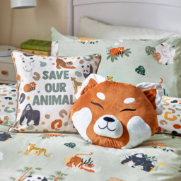 little furn. Double Green and Multicolour Wildlife Animal Reversible Duvet Set - Wilko - thumbnail 3