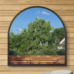 MirrorOutlet The Arcus Black Framed Arched Leaner and Wall Garden Mirror 100 x 100cm - Size: 100 x 100 x 3cm - Wilko - thumbnail 3
