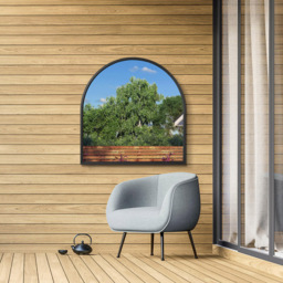MirrorOutlet The Arcus Black Framed Arched Leaner and Wall Garden Mirror 100 x 100cm - Size: 100 x 100 x 3cm - Wilko - thumbnail 7