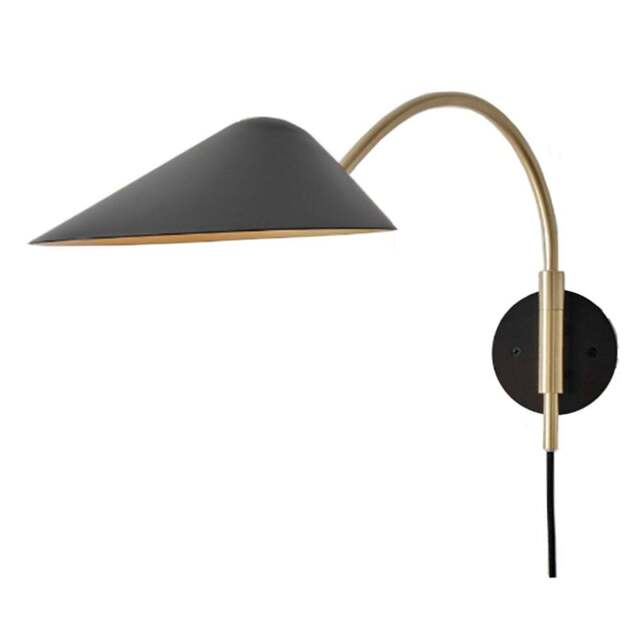 Furniturebox Daisy Black and Gold Wall Lamp - Size: 27 x 58 x 27cm - Wilko - image 1