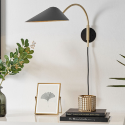 Furniturebox Daisy Black and Gold Wall Lamp - Size: 27 x 58 x 27cm - Wilko - thumbnail 3