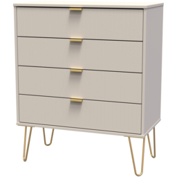 Crowndale Linear 4 Drawer Kashmir Matt Wide Chest of Drawers Ready Assembled - Cream - Wilko - thumbnail 3