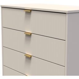 Crowndale Linear 4 Drawer Kashmir Matt Wide Chest of Drawers Ready Assembled - Cream - Wilko - thumbnail 6