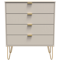 Crowndale Linear 4 Drawer Kashmir Matt Wide Chest of Drawers Ready Assembled - Cream - Wilko - thumbnail 4