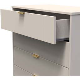 Crowndale Linear 4 Drawer Kashmir Matt Wide Chest of Drawers Ready Assembled - Cream - Wilko - thumbnail 7