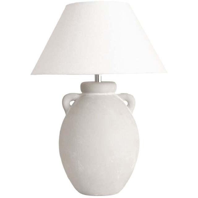 ValueLights Daphne Linen Tapered Lamp Shade Stoneware Ceramic Vase LED Table Lamp - Size: 42.5 x 30 x 30cm - Grey - Wilko - image 1