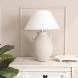 ValueLights Daphne Linen Tapered Lamp Shade Stoneware Ceramic Vase LED Table Lamp - Size: 42.5 x 30 x 30cm - Grey - Wilko - thumbnail 4