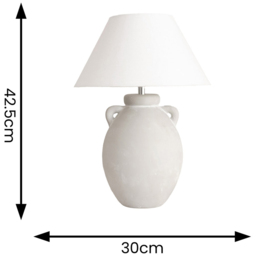 ValueLights Daphne Linen Tapered Lamp Shade Stoneware Ceramic Vase LED Table Lamp - Size: 42.5 x 30 x 30cm - Grey - Wilko - thumbnail 5