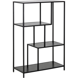 Florence Seaford 3 Shelf Black Metal Asymmetrical Bookcase - Furniture To Go - Wilko - thumbnail 3