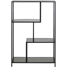 Florence Seaford 3 Shelf Black Metal Asymmetrical Bookcase - Furniture To Go - Wilko - thumbnail 4