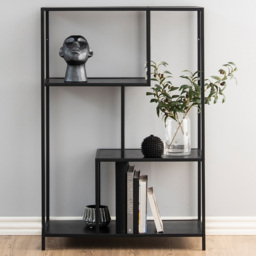 Florence Seaford 3 Shelf Black Metal Asymmetrical Bookcase - Furniture To Go - Wilko