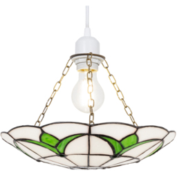 Happy Homewares Tiffany Stained Glass Pendant Shade with Emerald Green Leaves - Size: 6 x 31 x 31cm - Wilko - thumbnail 4