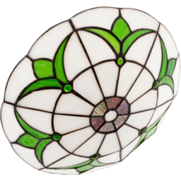 Happy Homewares Tiffany Stained Glass Pendant Shade with Emerald Green Leaves - Size: 6 x 31 x 31cm - Wilko - thumbnail 5