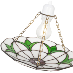 Happy Homewares Tiffany Stained Glass Pendant Shade with Emerald Green Leaves - Size: 6 x 31 x 31cm - Wilko - thumbnail 6
