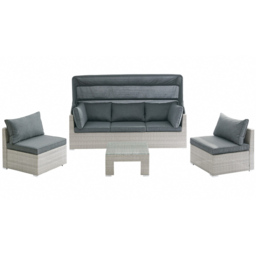 Home Detail Rhodes 5 Seater Grey Rattan Sofa Set with Cover - Wilko - thumbnail 3