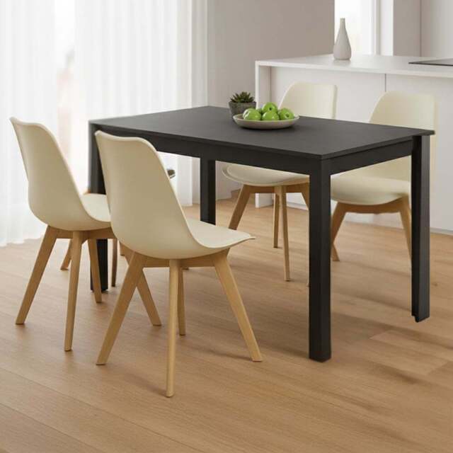 Kosy Koala 4 Seater Dining Table Set Cream and Dark Grey - Wilko - image 1