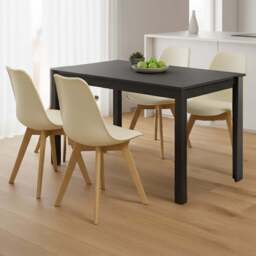 Kosy Koala 4 Seater Dining Table Set Cream and Dark Grey - Wilko
