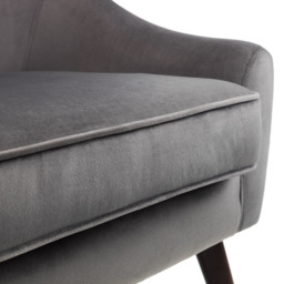 Julian Bowen Elliot Grey Velvet Accent Chair - Size: Single - Wilko - thumbnail 6