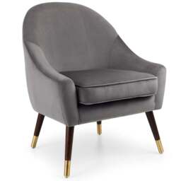 Julian Bowen Elliot Grey Velvet Accent Chair - Size: Single - Wilko - thumbnail 3