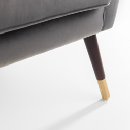 Julian Bowen Elliot Grey Velvet Accent Chair - Size: Single - Wilko - thumbnail 7