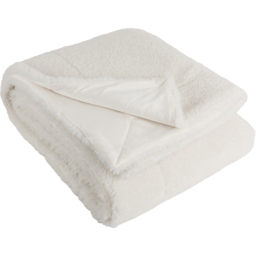 Yard Olann Ecru Shearling Fleece Throw - Size: 180 x 130 x 1cm - White - Wilko - thumbnail 4