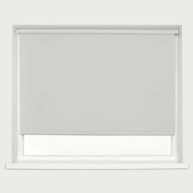 Caecus Blackout Roller Blinds Light Grey 90cm x 120cm - Size: 160 x 90 x 5cm - Wilko - image 1