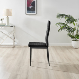 Furniturebox Lucia Valera 6 Seater Dining Set Black Gloss - Wilko - thumbnail 6