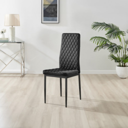 Furniturebox Lucia Valera 6 Seater Dining Set Black Gloss - Wilko - thumbnail 5
